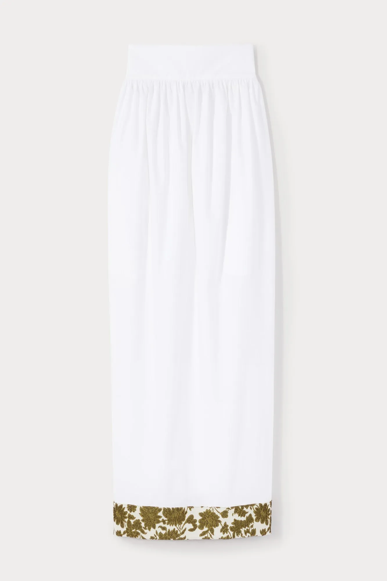 WHITE Border-Print Maxi Skirt
